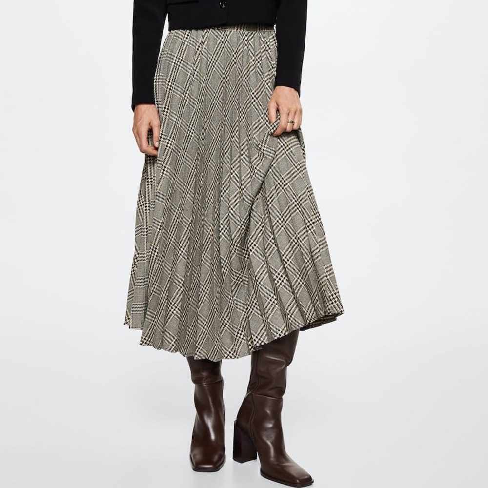 Mango Plaid Pleated Skirt New without Tags (4)